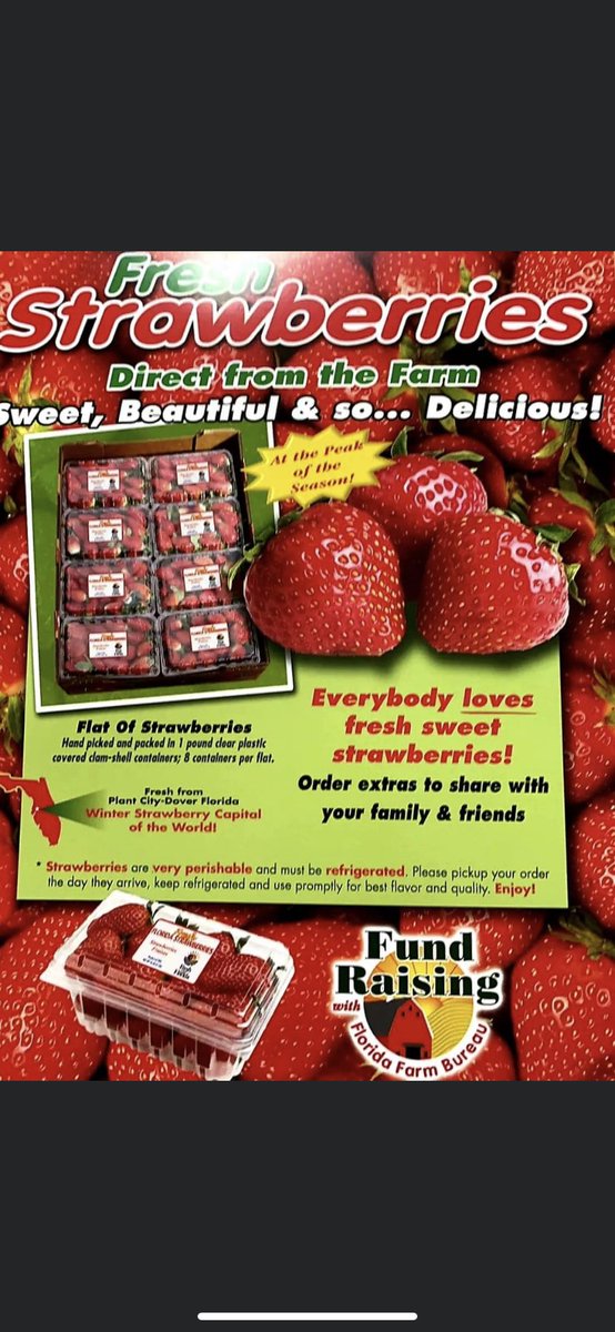That time of year!! Strawberries are back!! Contact your active FFA members or call the school to order!!