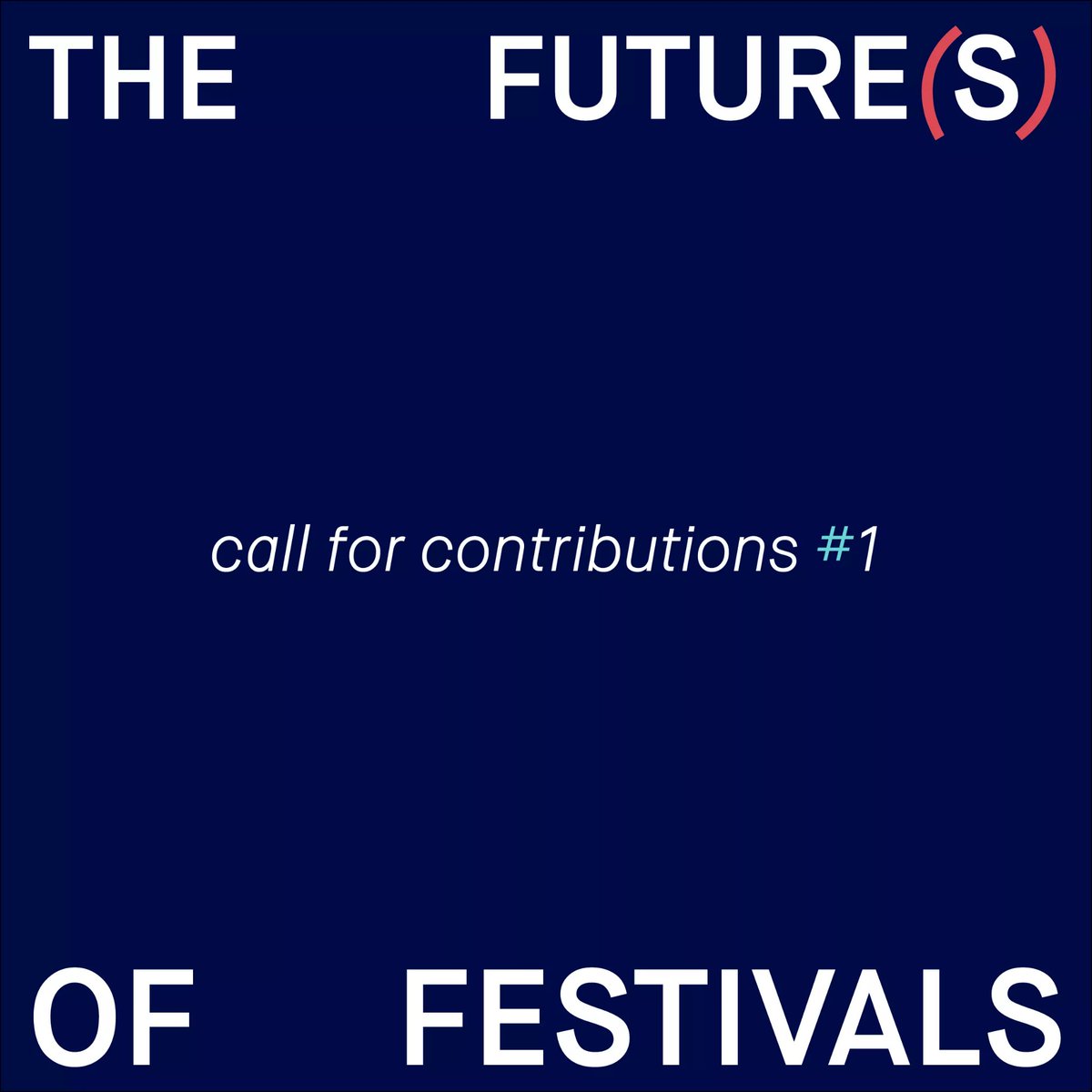 Reworks Festival (@reworksfestival) on Twitter photo CALL FOR CONTRIBUTIONS #1
We will soon be launching a new media platform and we're looking for contributions on the following theme: THE FUTURE(S) OF FESTIVALS
More info here: bit.ly/wae-future-fes…📅 Deadline 8 February 2021✉️ hello@weare-europe.eu CALL FOR CONTRIBUTIONS #1
We will soon be launching a new media platform and we're looking for contributions on the following theme: THE FUTURE(S) OF FESTIVALS
More info here: bit.ly/wae-future-fes…📅 Deadline 8 February 2021✉️ hello@weare-europe.eu