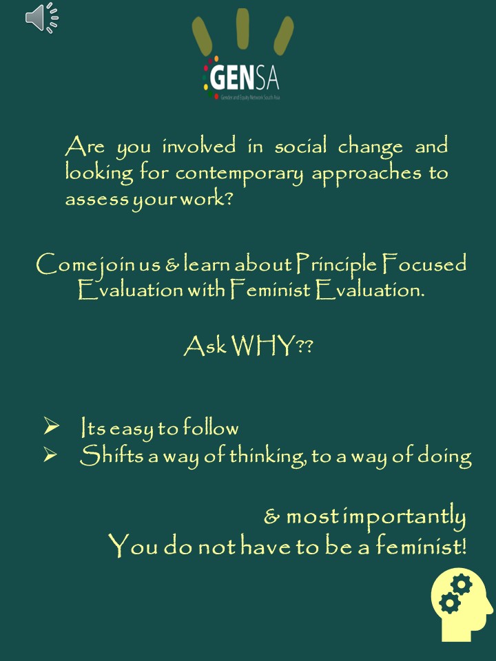 GenderAsia's tweet photo. Interested in Gender transformation &amp; equity? Curious about cutting edge approaches to evaluate gender? Learn more on 22 Jan 2021 at 6 PM IST. Register - https://t.co/oKkr2BGQ0v
@CoE_SouthAsia @EvalYouth_India @EvalyouthAsia @coe_nepal @SLEvA_Official @IOCE_eval @UN_Evaluation https://t.co/LUH0G6eoU2