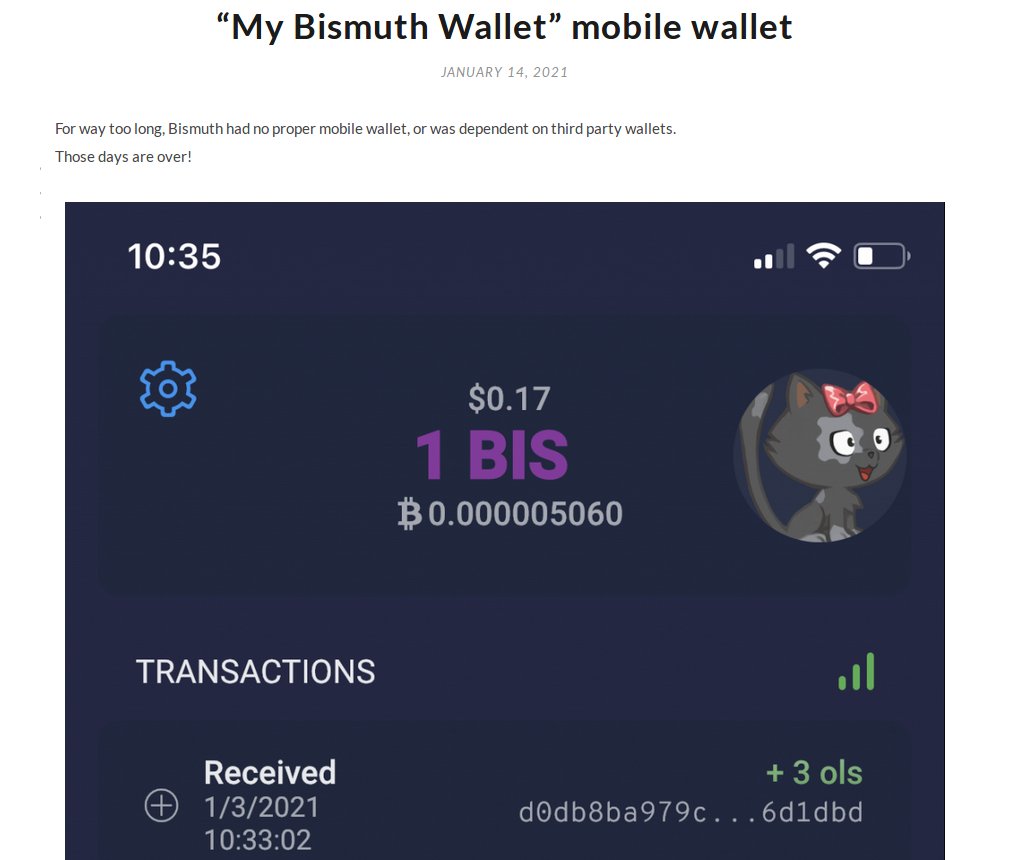 BismuthPlatform's tweet image. For way too long, #Bismuth had no proper mobile wallet, or was dependent on third party wallets.
Those days are over!
hypernodes.bismuth.live/?p=2538
$BIS had no proper mobile wallet or was dependent on third party wallets.