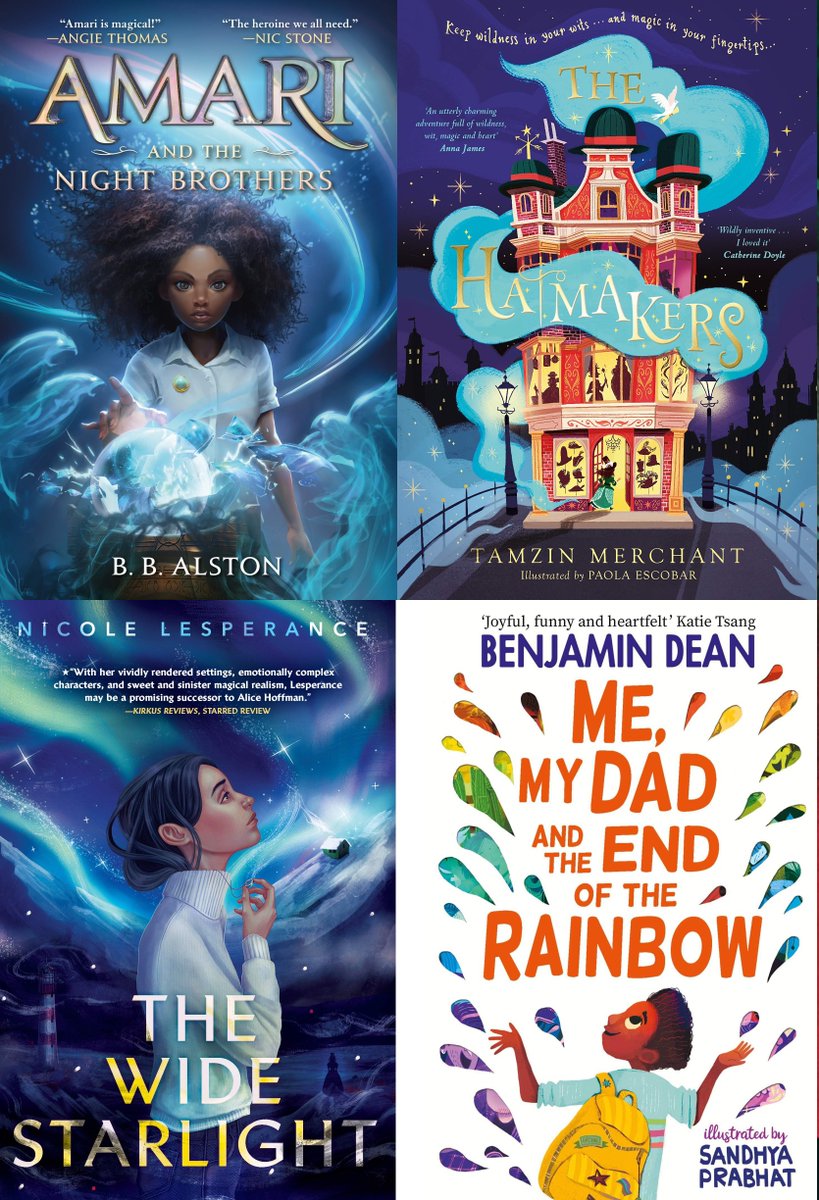 Januari: Amari and the Night Brothers by  @bb_alston Februari: The Hatmakers by  @tamzinmerchant, The Wide Starlight by  @NicLesperance, Me, My Dad and the End of the Rainbow by  @NotAgainBen March: Wilderlore The Accidental Apprentice by  @AmandaFoody
