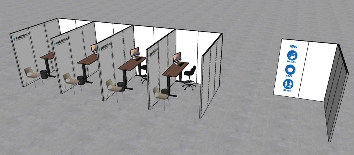 COVID-19 VACCINATION BOOTHS &amp; SCREENS! 

Exhibit Hire are offering bespoke social distancing solutions made in-house for delivery around the UK. 

Find our products for hire here: bit.ly/3oJk1Lt
OR contact us on 0203 384 0369 to order 🦠

#COVID19  #COVIDVaccination