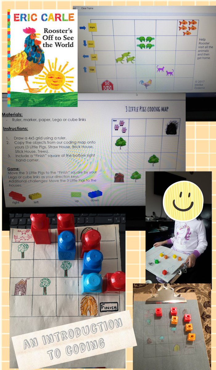 MsWongsWorld's tweet photo. @MrsAnhParker Thanks for the introduction to coding this week with "Roosters Off To See The World"! K2 friends really enjoyed the Jamboard! Today we  made our own coding grids based off our read aloud of "The 3 Little Pigs". 🐖🐖🐖 https://t.co/NpQBcEBzeB