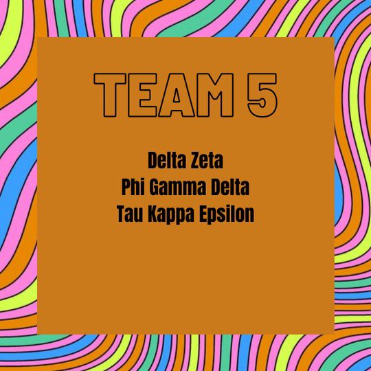 MO State Greek Week (@msugreekweek) on Twitter photo TEAM 5 📺🎉 TEAM 5 📺🎉