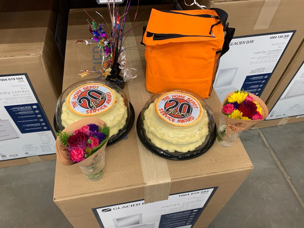 I am so proud to be able to present not 1, not 2 but 3 individuals with their 20 year recognition badges and goodies!  A big congratulations to Amy, Tanya and Cheryl!  The Home Depot is proud to have you all on our team!#THD2817 <a href="/rymoflan/">Ryan Flanagan</a> <a href="/HanzlikJoe/">Joe Hanzlik</a> @DepotHawkins <a href="/sharoninrussia/">Sharon P</a>