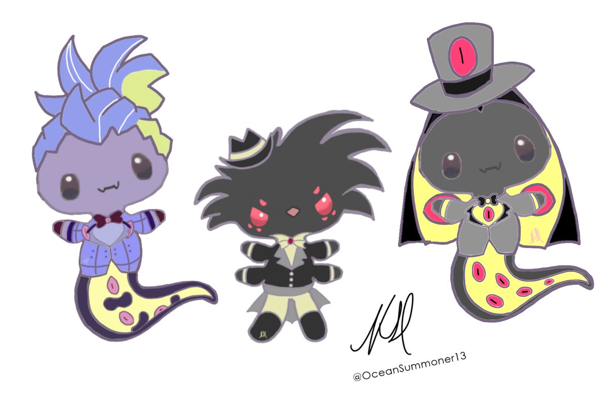 OceanSummoner13's tweet image. I made precious doll images of #SirPyNiss credit goes to @AxelGear11 and @dommato1 for the creation and design of #SirPython. #Arackniss and #SirPentious belong to @VivziePop.