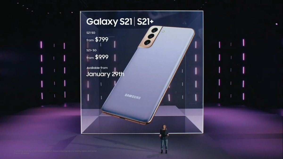 Harga Samsung S21

S21 5G: $799 (Rp 11.233.260)
S21+ 5G: $999 (Rp 14.045.090)

Tersedia: 29 Januari 2021