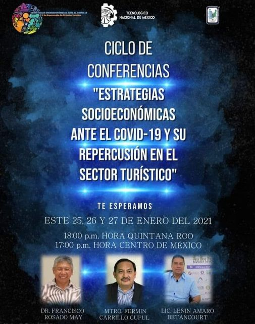Te esperamos al ciclo de conferencias organizado por alumnos de la carrera de Lic. en administración, #unete a la experiencia con temas que nos nutrirán de nuevos conocimientos.
#Quedanpocoslugares
<a href="/IT_Chetumal/">TecNM - Chetumal</a> 
<a href="/ittapachula/">TecNM Campus Tapachula</a> 
@TecNMCarrillo 
<a href="/TecNM_MX/">TecNM</a> 
<a href="/omaralpuche/">omar alpuche leal</a>