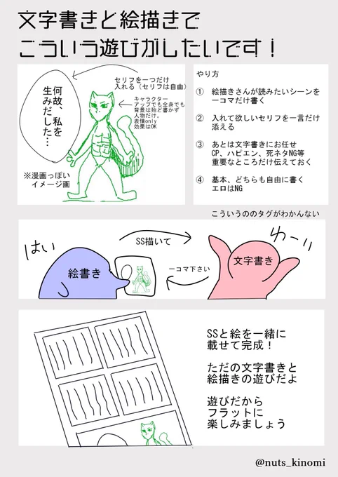 深夜にこっそり流す…!
遊んでくれる字書きさんおりましたら…なにとぞ………!
ホントこのセリフがぽんと出てきただけなので、設定シチュ全てお任せです!w
専用のタグとかあったのかしら。
まあ相互さんで遊んでもらえれば嬉しいので!
反応無ければ消し消しします? 