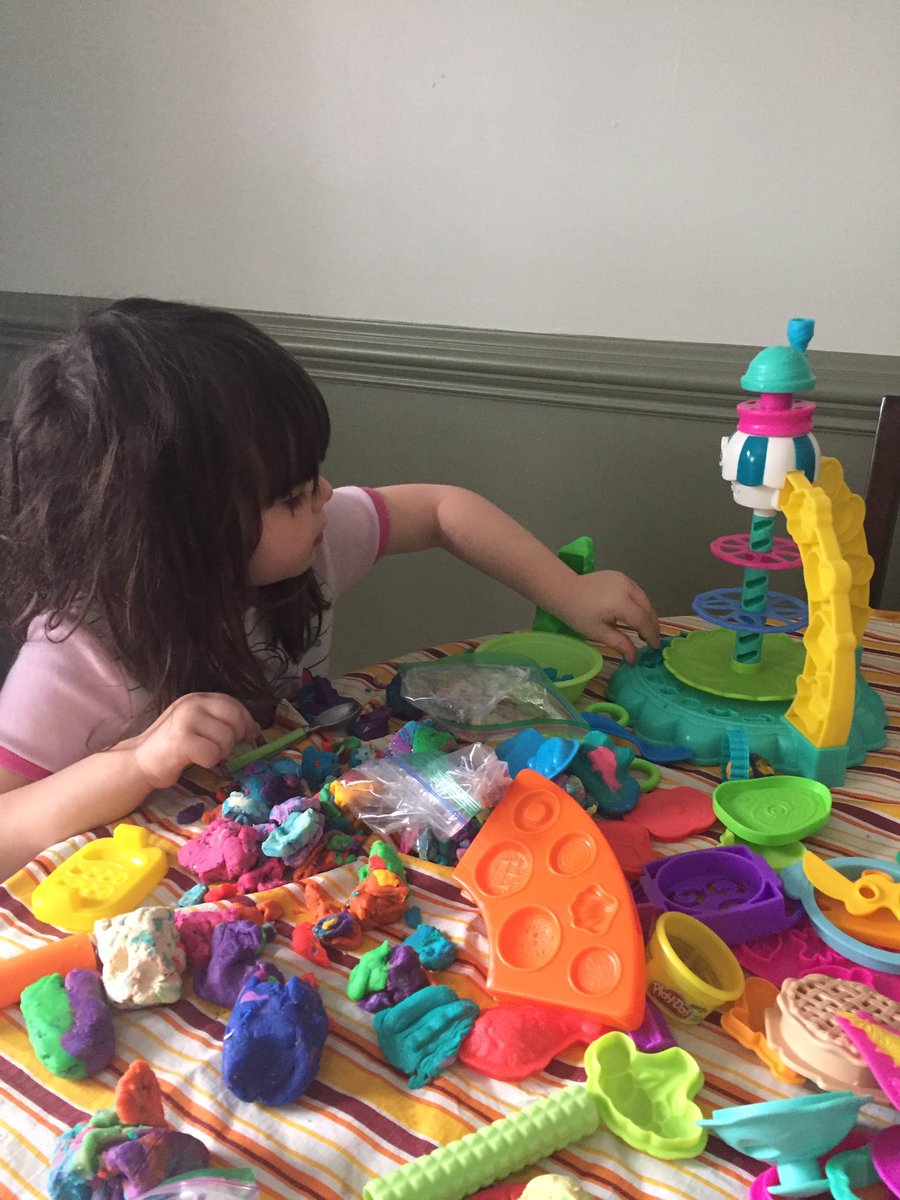 While mommy teaches her students this one plays play doh! Creation Time at our house! #learnathome #playdohforhours <a href="/MsNadon/">Ms Nadon</a> <a href="/infoAlexandraPS/">Alexandra PS</a>