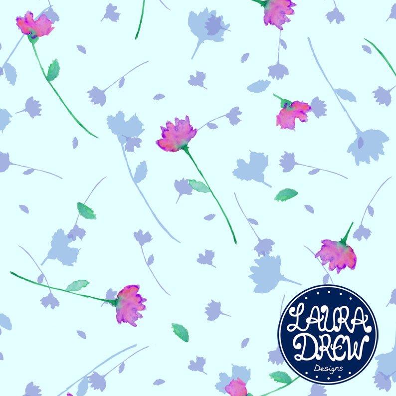 lauradrewdesign's tweet photo. Floral pattern to add some soft colour to this gloomy weather we're having. Created from watercolour flowers, digitally layered with silhouettes #lauradrew_designs #surfacepatterndesigner #pattern #floral #flowers #floralpattern #watercolour #painting #textiledesigner #print https://t.co/Tuhw27cWdX