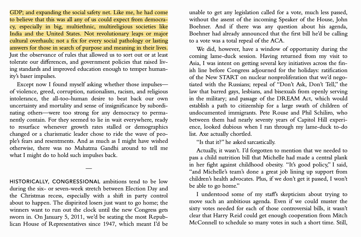 Obama says you can't expect democracy to accomplish too many good things in a large, multi-racial society. Best you can hope for is incremental improvements in GDP and the social safety net. "Our diversity means we must think small" is not an opinion I expected him to hold.
