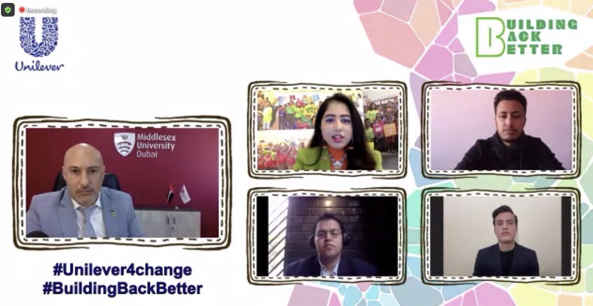 GreenHopeYouth's tweet photo. Delighted to be a panelist @ the Annual @Unilever Sustainable Living Plan Event’s MENA Youth For Sustainability Panel,discussing the importance of #GreenEconomicRecovery in a post-COVID MENA &amp; localizing the #SDGs 4 a sustainable future!
#Unilever4change #BuildingBackBetter #USLP https://t.co/mpUmprVzYM