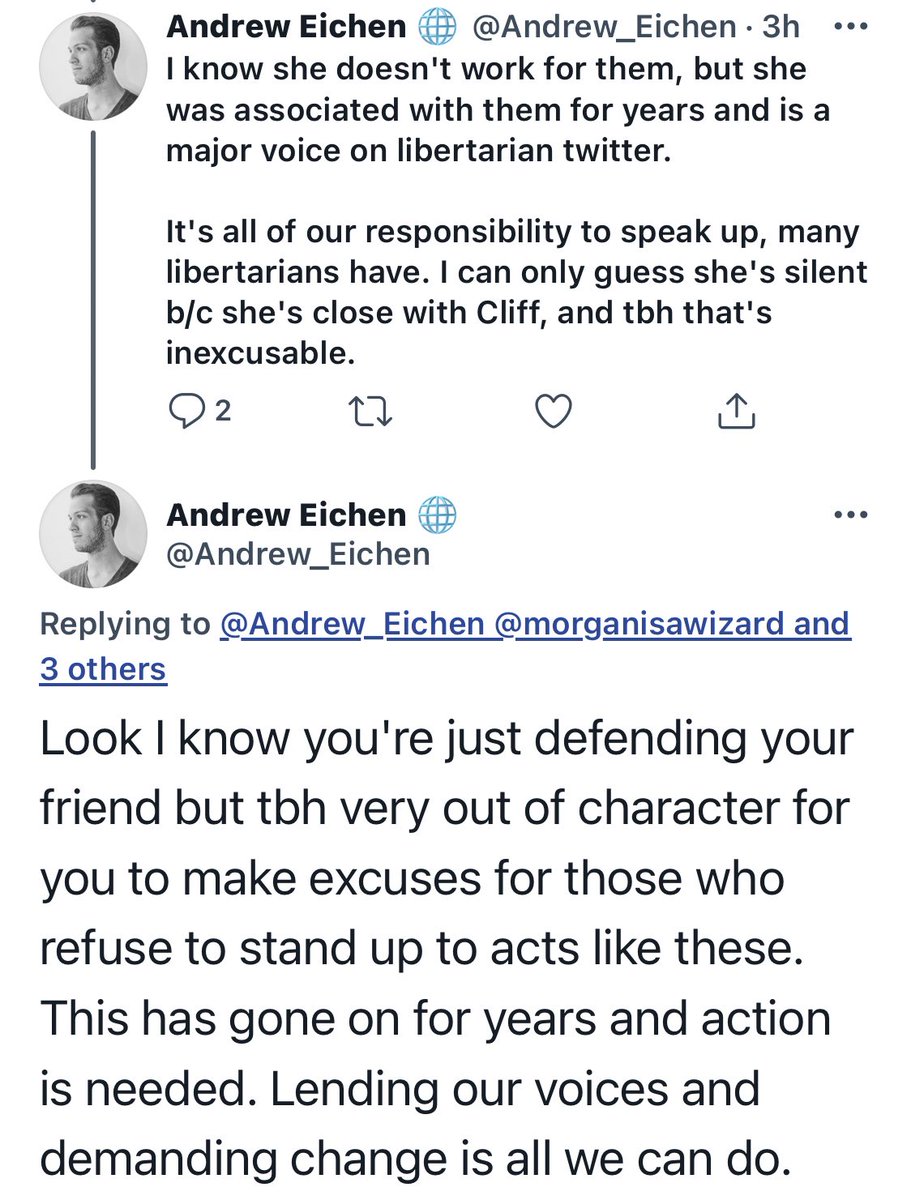 i wasn’t tweeting about YAL all day despite the fact i’m uninvolved. why? can only imagine simply because i’m a woman. he wasn’t rage tweeting at any random libertarian men. giant creepy male feminist vibes out of him. the “i’m so feminist i’m actually kind of a sexist pos” type