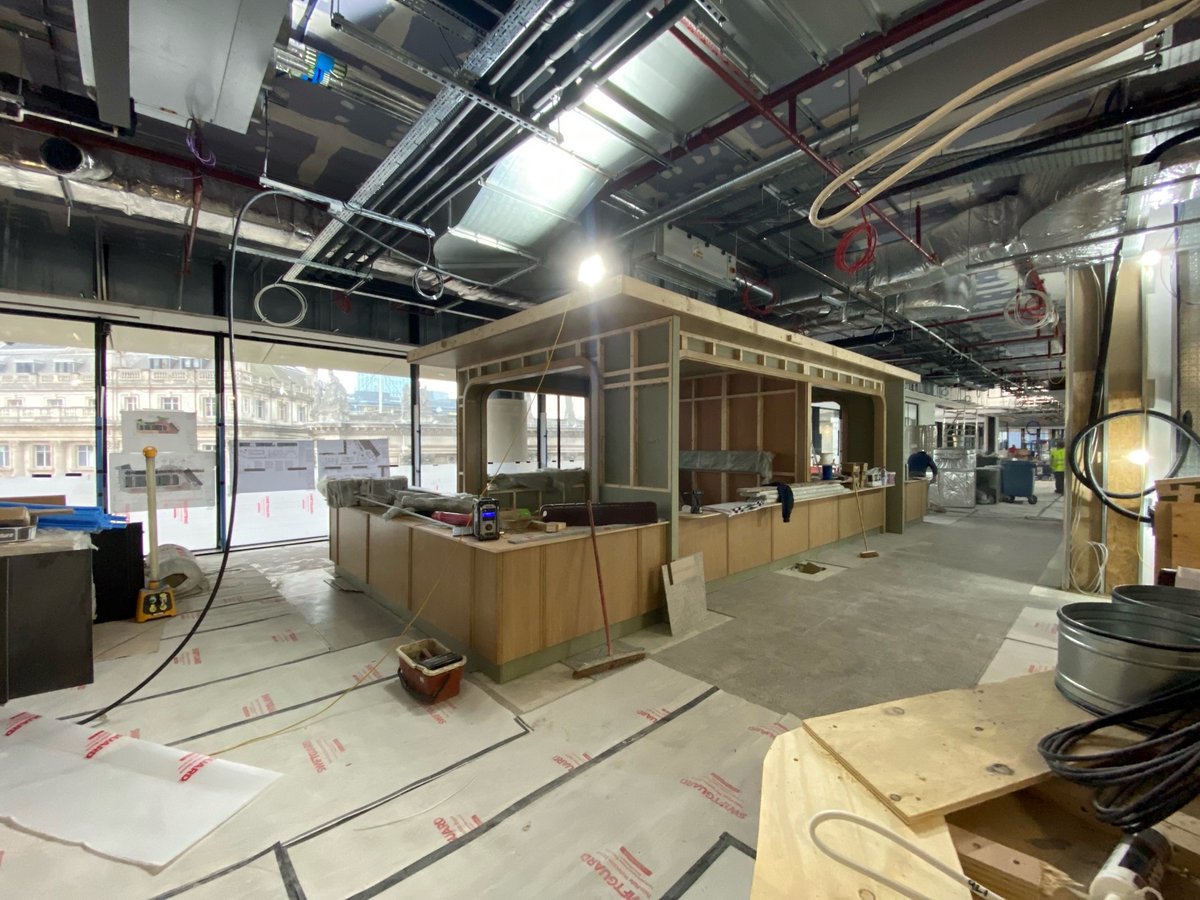 The Bluecrow team are still working on sites, adhering to the latest government guidelines to ensure the safety of our team and everyone around us.

A progress shot here - one of four kiosks at <a href="/22Bishopsgate/">22 Bishopsgate 🌈</a> 

#bespokebybluecrow #22bishopsgate #22b