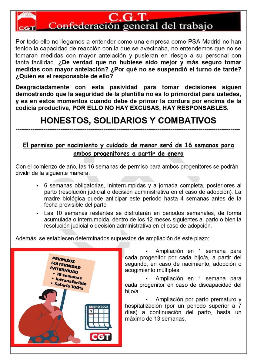 Hoja del jueves 14 de enero de 2021