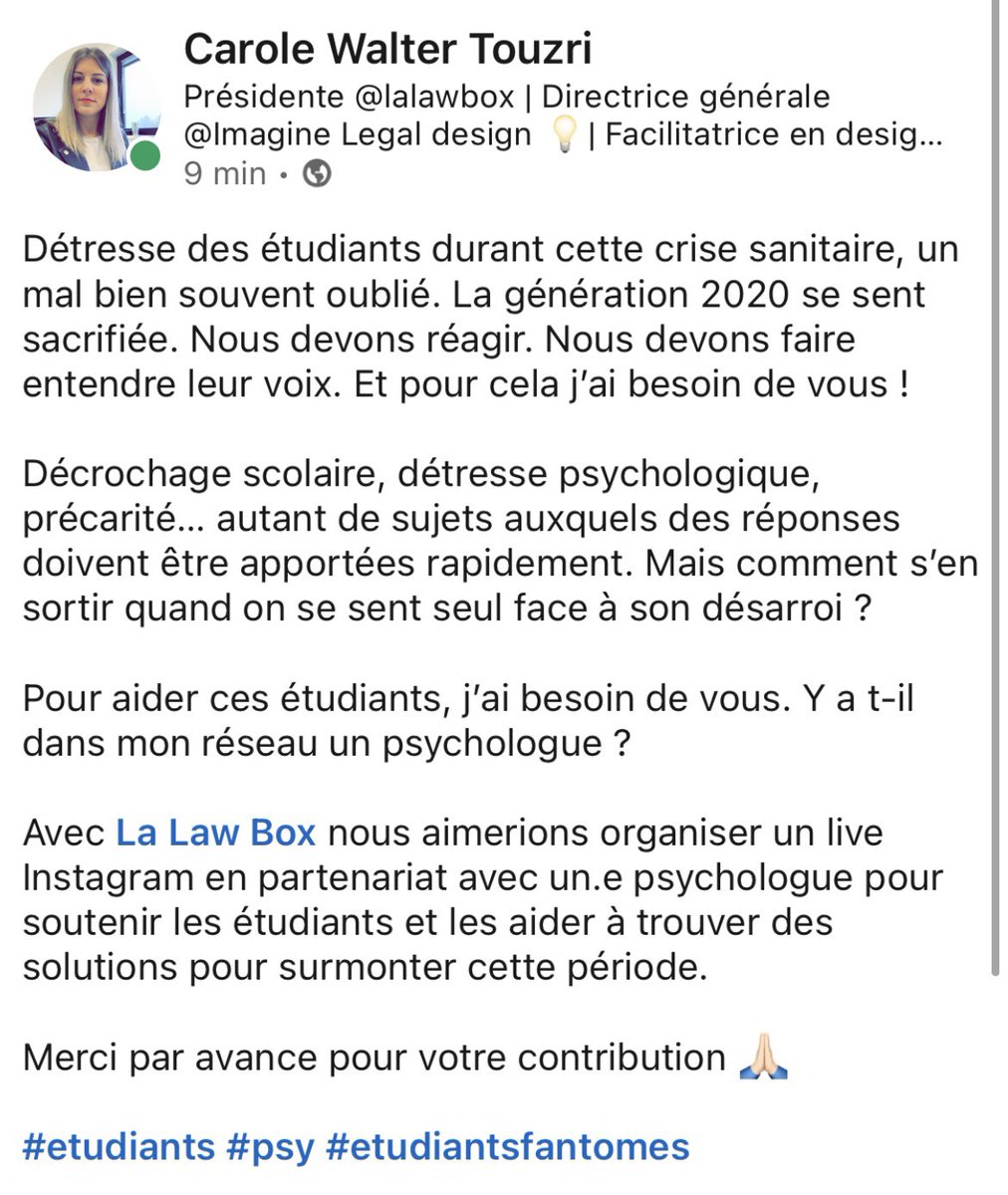 « Nous devons réagir » 🙏🏼#etudiantsfantome #etudiantsfantomes #lalawbox #psy #etudiants