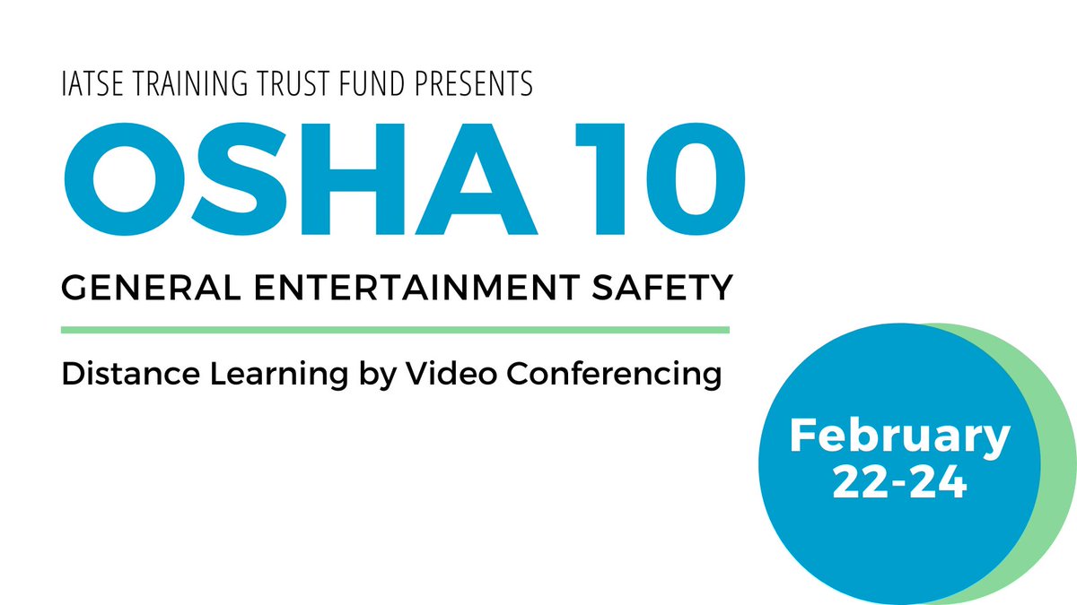 Our next No Fee OSHA 10/GES course application is now available. You can apply for the February 22-24 distance learning class today! Download the application on our website: iatsetrainingtrust.org/osha-10-ges