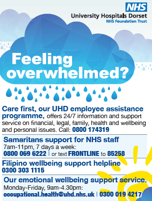 For all our <a href="/UHD_NHS/">University Hospitals Dorset NHS Foundation Trust</a> Staff feeling overwhelmed - confidential support is available.  Don't struggle in silence.