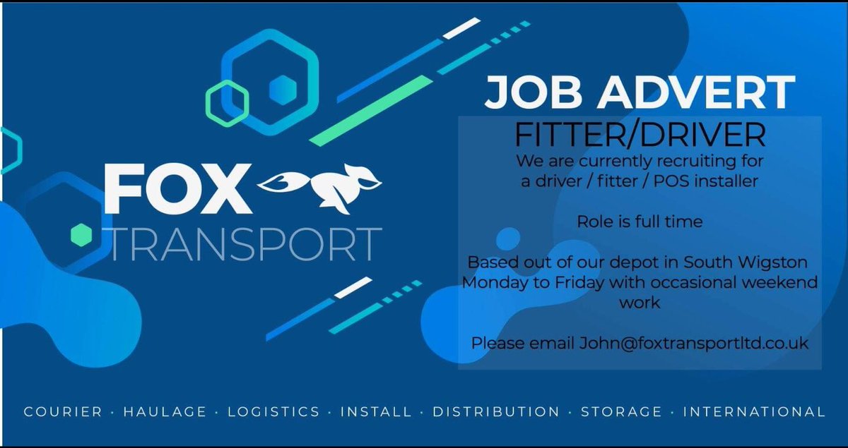 Fancy a new career? Due to continuing growth we’re recruiting #leicester #Courier #installation