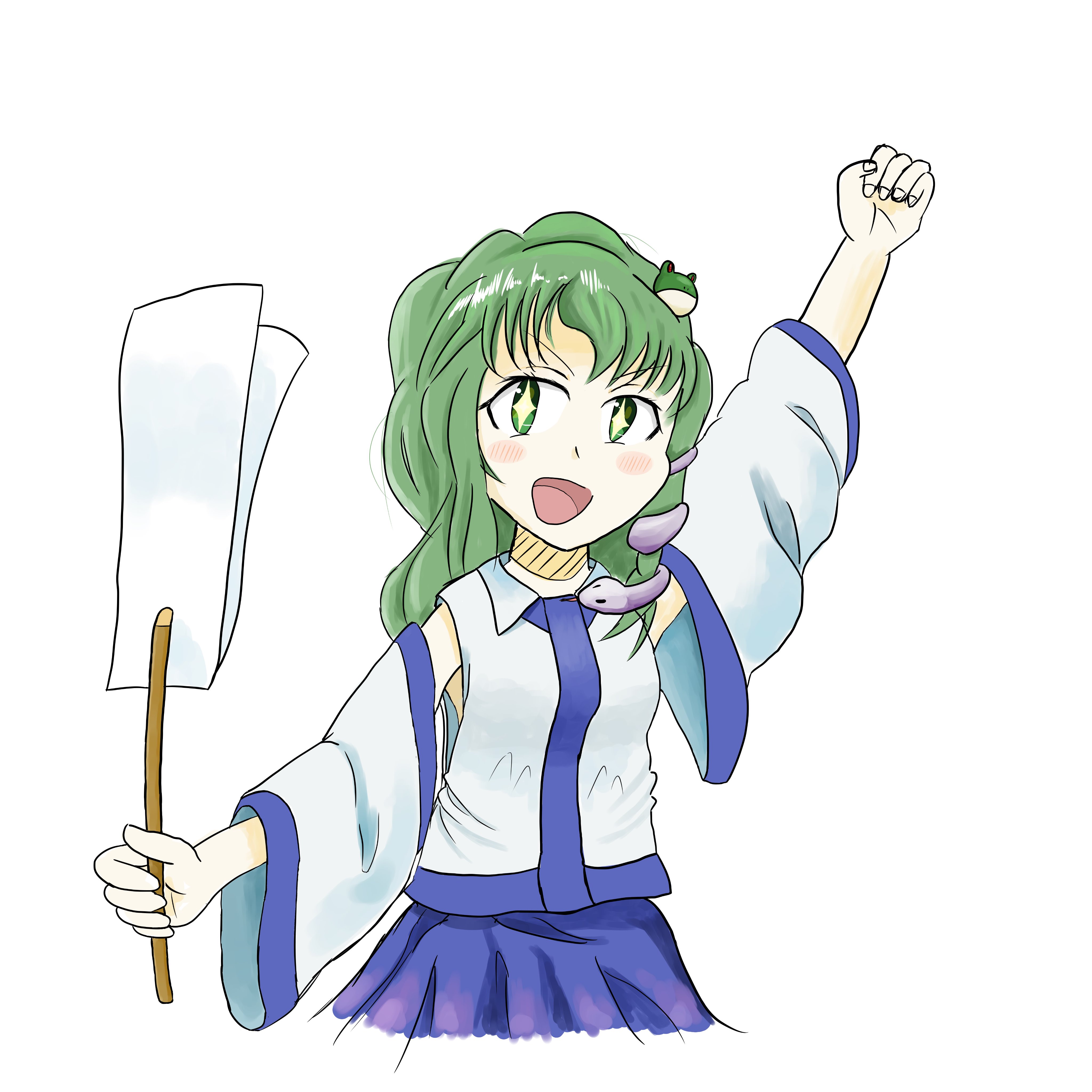 Odk会長 東方好きと繋がりたい 東方 東風谷早苗 イラスト好きな人と繋がりたい しいたけ目ってなんか良い T Co Fr5k1uv32x Twitter