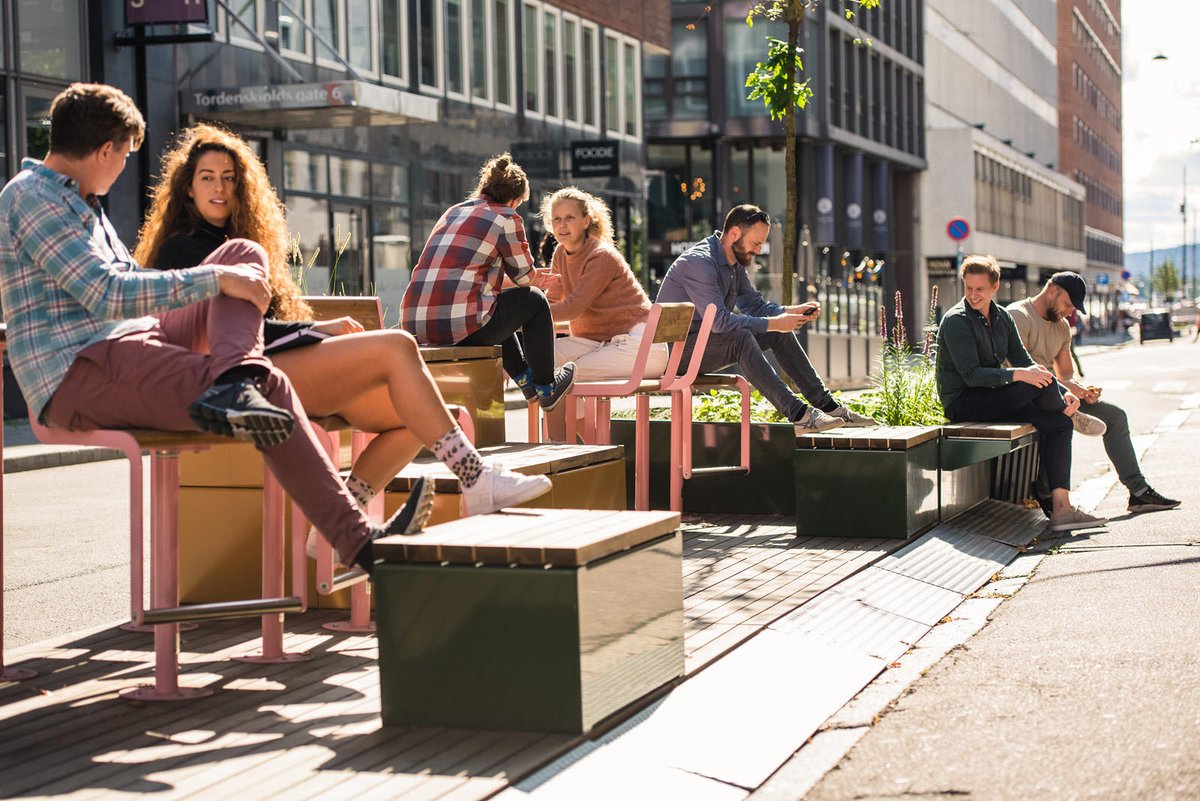BAN ON STREET PARKINGCars once dominated Oslo's streets. But all that changed when they removed on-street car parking for all but emergency vehciles, trade vehicles and disabled people. Now the city is full of parklets, bike lanes and event spaces instead of parked cars.