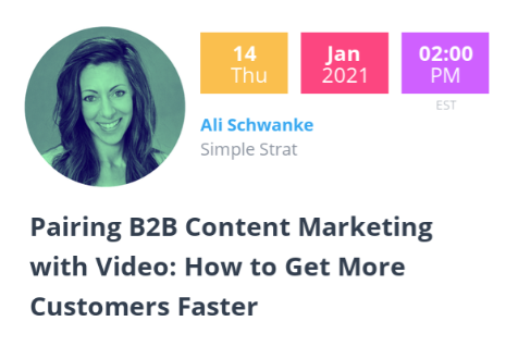 SimpleStratChat's tweet photo. The @Vidyard #FastFwd Summit is TODAY! 

Our Founder &amp; CEO @AliSchwanke will drop some knowledge about how to acquire more B2B customers with video marketing. 

Don't miss it! 
https://t.co/az0wHDPYCL https://t.co/218JC1tWL2