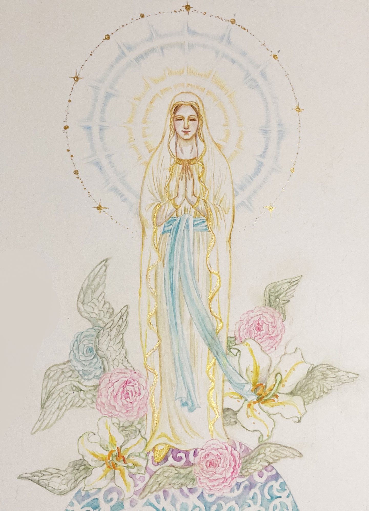 ひろみライト 新作 ルルドのマリア様 Ii マリア様がご出現され 泉を湧かせた ルルドの泉の聖水で絵の具を溶かして描きました 白いローブと青いサッシュはルルドのマリア様のお約束 少し金彩も施しました マリア様 聖母マリア ルルド ルルドの泉 ひろみライト 新作 ルルドのマリア様 Ii マリア様がご出現され 泉を湧かせた ルルドの泉の聖水で絵の具を溶かして描きました 白いローブと青いサッシュはルルドのマリア様のお約束 少し金彩も施しました マリア様 聖母マリア ルルド ルルドの泉