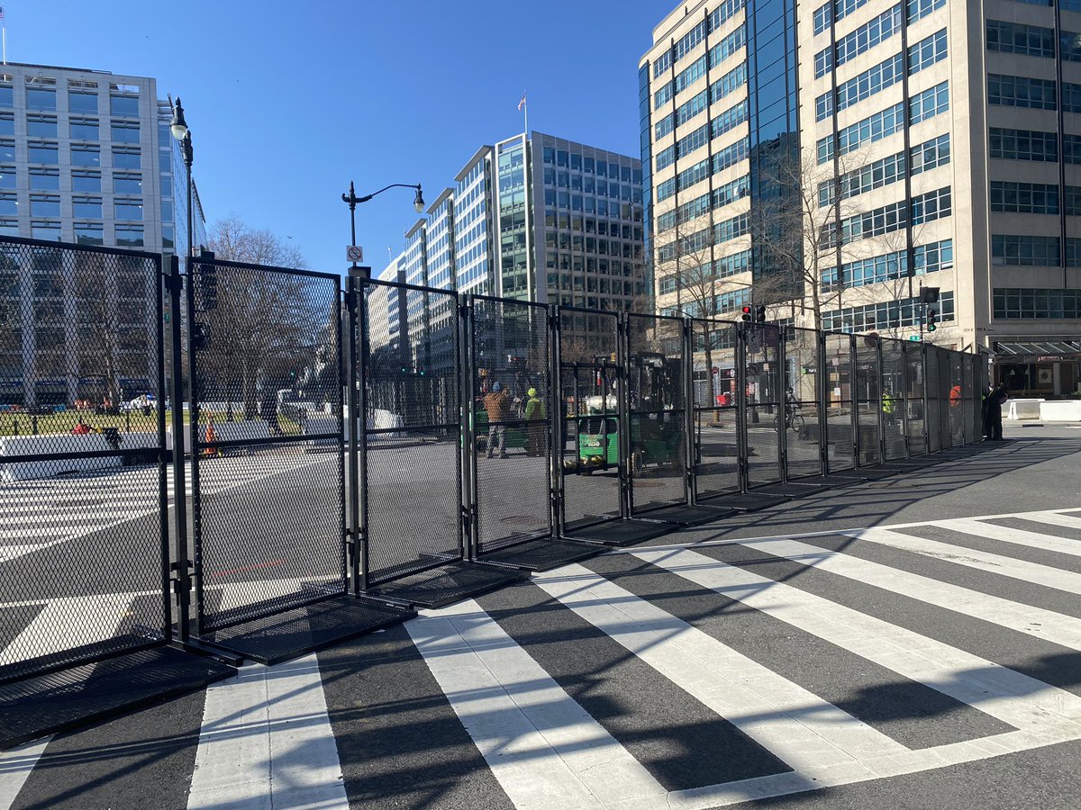 Barricades going up at 17th and K Streets. I am spending the afternoon going around  #DC on my bike to document  #Inauguration preparations for the  @WashBlade. Watch this space for more pictures and videos.