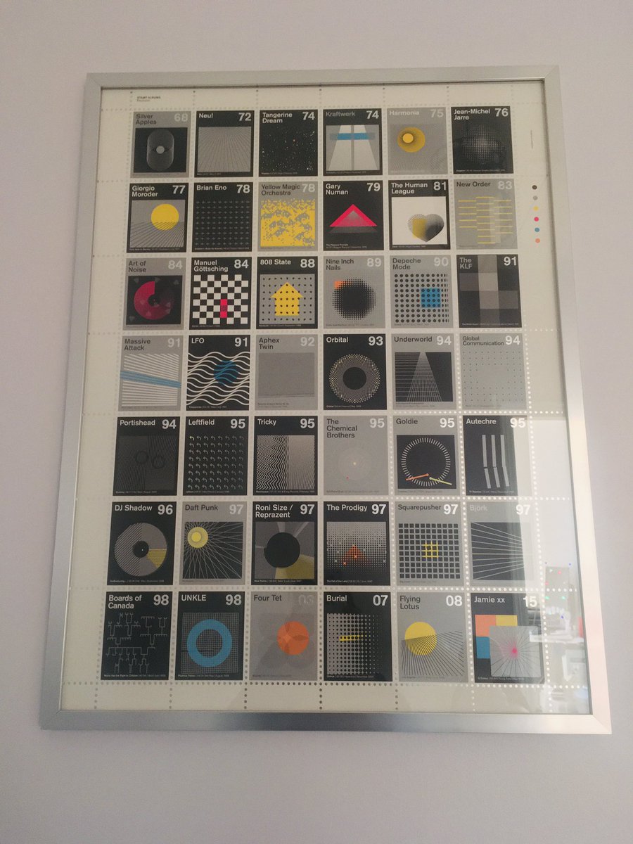 So I’ve started a  #vinyl project this year & it’s based on  @Dorothy_UK brilliant stamp print of electronic music, which I pass on the stairs umpteen times a day 1/