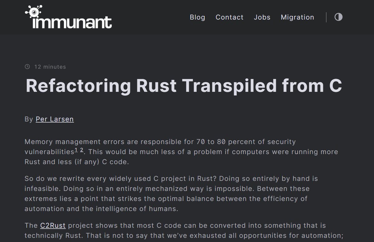 siderlabs's tweet image. Excellent in-depth breakdown of a refactoring project via @immunant #refactoring #refactoringcode #softwaredeveloper #codefixes #codeimprovement #codetesting