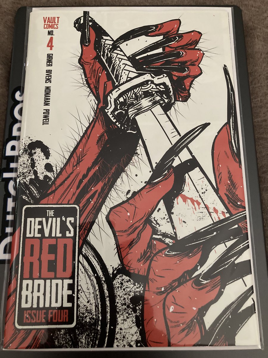 P03TH3IR's tweet photo. #TheDevilsRedBride continues to slay. As Ketsuko nears the end of her journey, familial and demonic twists swing her way. @John_Bivens and @croweffigies have created some truly horrific monsters for this tale. Written by @SGirner and lettered by @jeffcpowell. @thevaultcomics https://t.co/BiX2X9xPxe