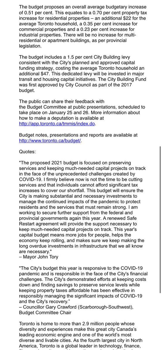 cityoftoronto's tweet image. #CityOfTO launches 2021 tax-supported budgets. The budgets will be reviewed and debated by Budget and Executive Committees before being finalized and approved by City Council at its meeting on February 18. News release: toronto.ca/news/city-of-t…
