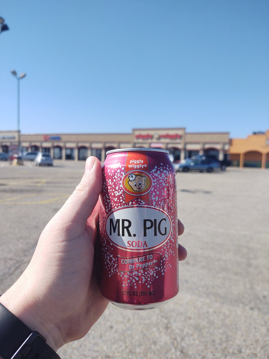 Mr. Pignearly identical in flavor to Dr Pepper. fantastic alternative. also just look at that friendly pig boy.
