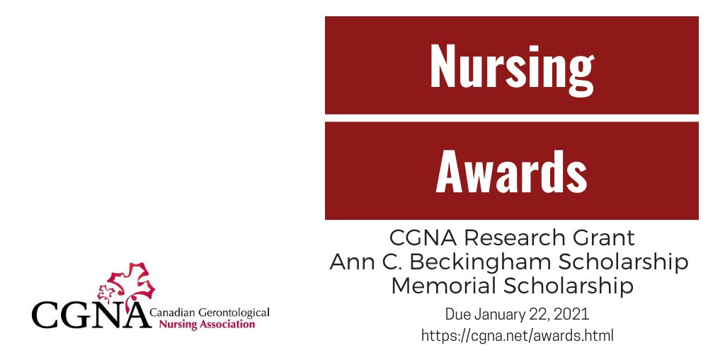 cgna_ca's tweet photo. Deadline is approaching! @cgna_ca Nursing Awards 2020-21: Research Grant, Ann C. Beckingham Scholarship &amp; Memorial Scholarship. Deadline: January 22, 2021 -- more info at https://t.co/9lzg7Yyyjo @GNABC1 @AGNAtweets @MGNA_Nursing @GNAOntario @peigna_inc https://t.co/nPG5pJm4QA