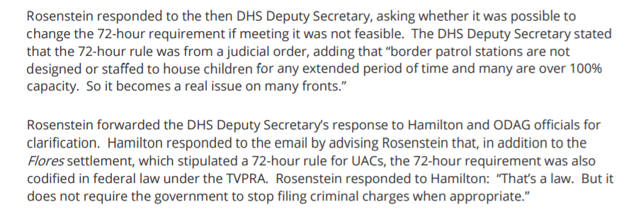 Rod Rosenstein didn't know what the Flores settlement required in JUNE 2018, months after Zero Tolerance had begun and after thousands of children had already been separated.Just an unbelievable failure on all parts.