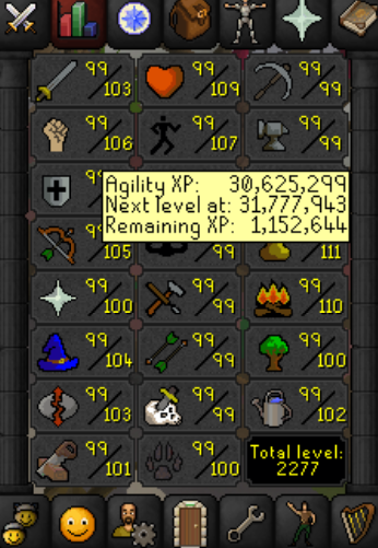 OgRockstar's tweet photo. Been hitting Agility pretty heavy for this Squirrel pet. atleast i've finally gotten pretty good at sepulchre :D #Pethunters #OSVets #OSRS #Maxed https://t.co/0VAtaMQk6o