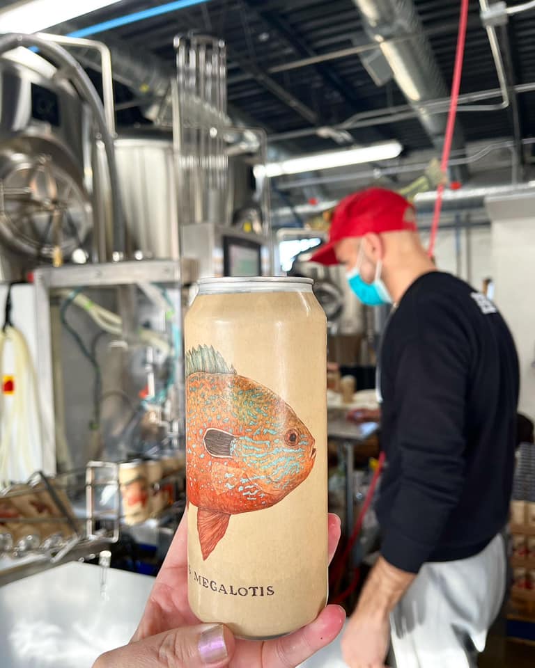 spoonbill_hank's tweet photo. somebody at @heirloomrustic has their heart in the right place. they brewed a longear sunfish lager to raise money for freshwater fish conservation. https://t.co/T9y2uhqqOK