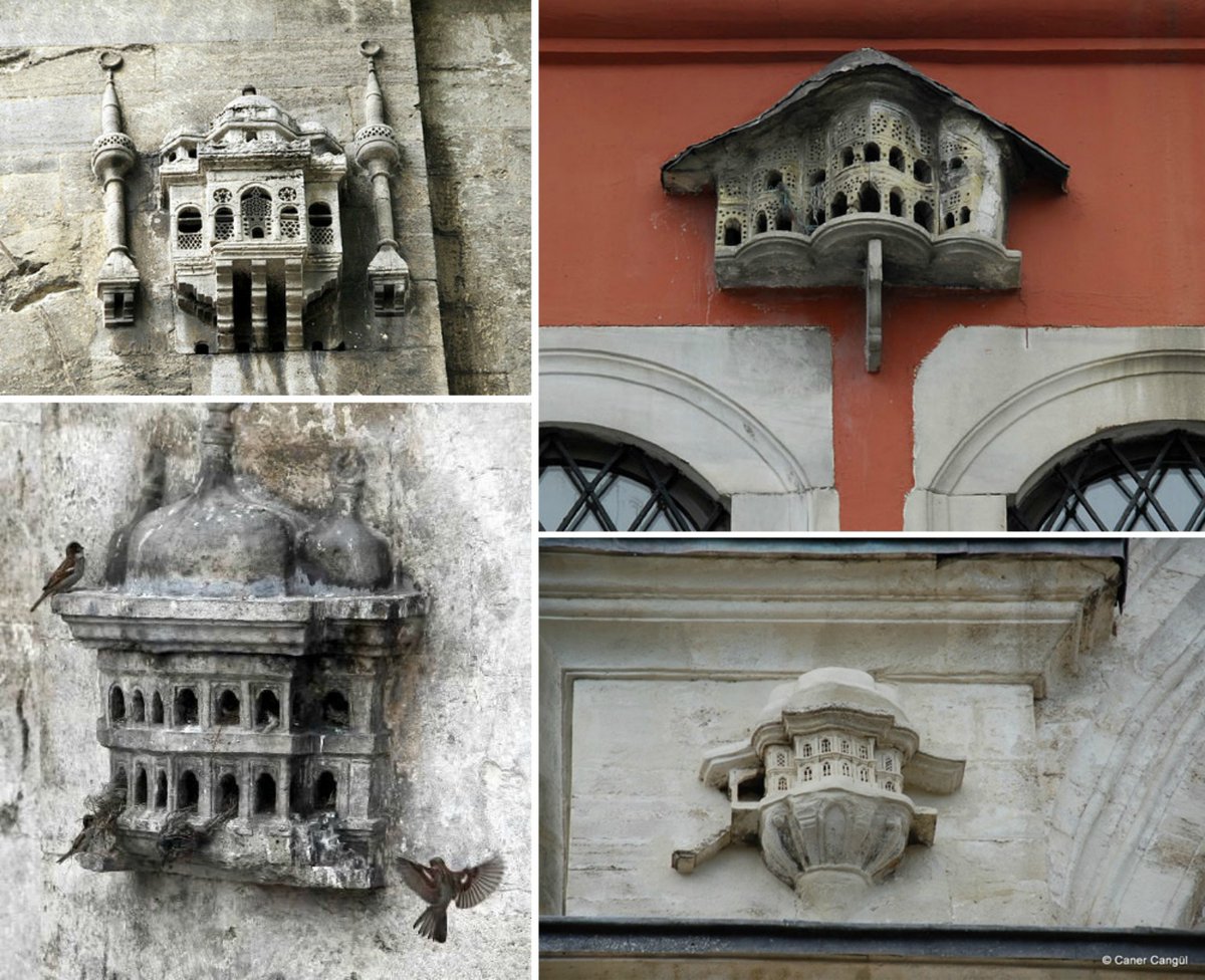 archaeologyart's tweet image. Elaborate Ottoman-era birdhouses resembling miniature palaces and mosques.