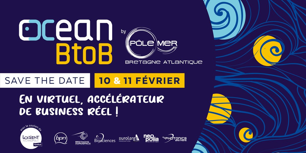 OCEAN BtoB 2021
En virtuel, accélérateur de business réel !
📆Les 10 &amp; 11 février
Grands groupes ou PME, que votre secteur d’activité soit le maritime ou que vous souhaitiez vous diversifier vers ces marchés, ne manquez pas #OceanBtoB !
oceanbtob.com