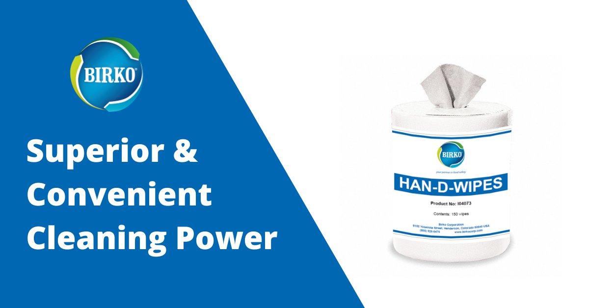 Birko now offers Han-D-Wipes for our quick-drying isopropyl alcohol cleaner, Pur-It-E. Learn more: bit.ly/2MgZ4sR

#cleaningwipe #foodsafety #foodprocessing