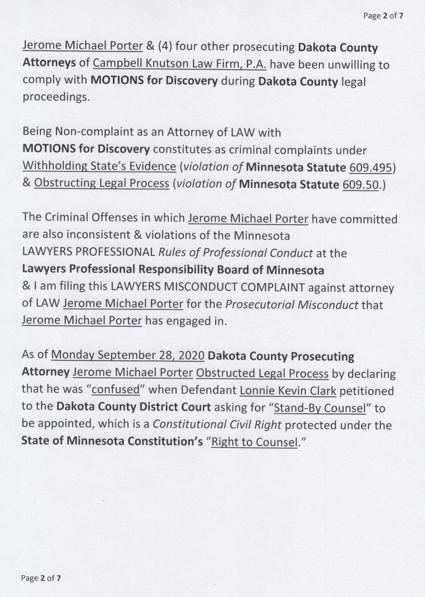 Mpls_Man_740LKC's tweet photo. LAWYER MISCONDUCT against Campbell Knutson LAW Firm, P.A. https://t.co/3jeUgByqxd 
Attorney of LAW Jerome Michael Porter 
@DakotaCountyMN @CityOFEagan 1/7 2/7 3/7 4/7 

#CampbellKnutsonLAWFirm #ProsecutorialMisconduct #rtITBot #Retweet #ShareForward https://t.co/EREG1bSaY8