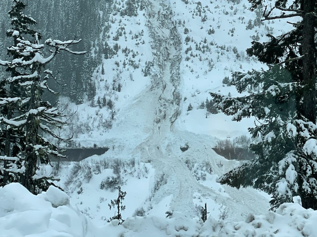 Our crew got this shot of an avalanche Tuesday that covered the old railroad show shed &amp; came across part of the Iron Goat Trail near US 2. These slides are a good reminder of the possible hazards so do your homework before going out to enjoy the snow in the back country.