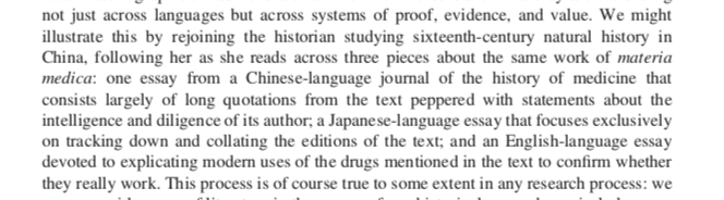 Returning to  @CarlaNappi's 2016 Isis essay, as she usefully breaks down these practices across several "local styles of historiography" and their respective regimes of proof, evidence, value.