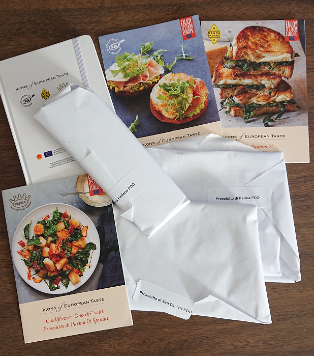 AlexBar89375642's tweet photo. In addition to delicious content, @culturecheese occasionally tips you off to contests and giveaways. Free samples of Prosciutto di San Daniele, Prosciutto di Parma, and Grana Padano arrived today. Thanks #IconsOfEuropeanTaste and #CultureMagazine 
#ProtectedDesignationOfOrigin https://t.co/JuZwhwp2Pn