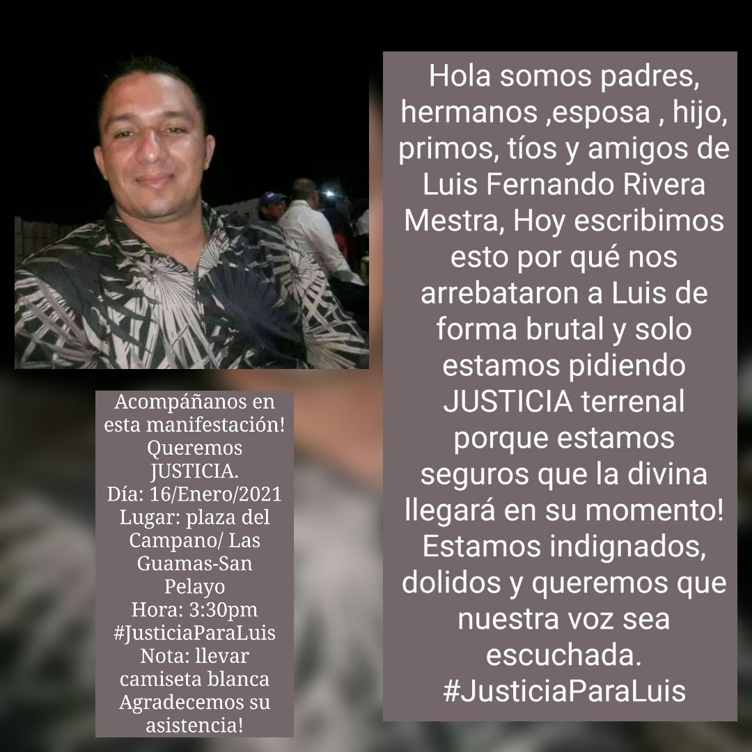 Oswaldo Marchena M. on Twitter: "1. El sábado 16 de enero a las 3 y 30 pm, la gente buena del corregimiento de Las Guamas (San Pelayo), saldrá a marchar y pedir