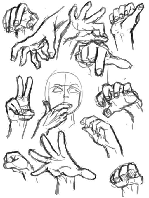 some hand practice doodles to stop being confused by fingertips 