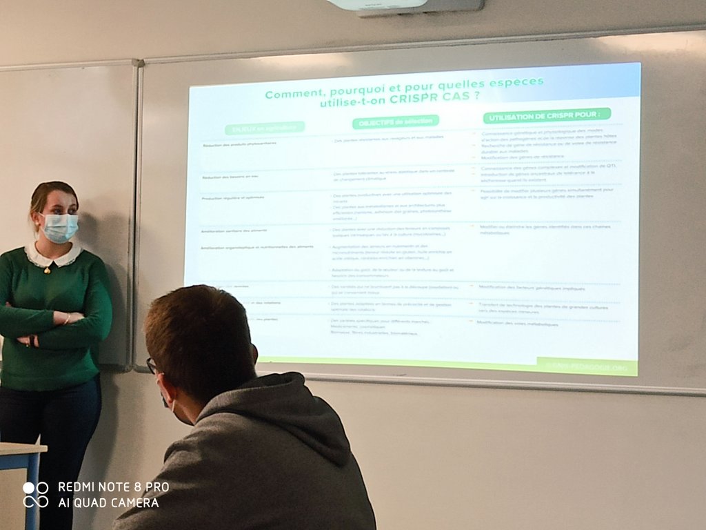 PicotMuriel's tweet photo. 👏à nos étudiants #btsapv ils ont réalisé de superbes 🎥 sur des thèmes très différents #CRISPR
 #expérimentation #phénotypage. Merci à nos professionnels @SaatenUnionFr @annetissot3 @blondeau_anne @institutgenech Lemaire Deffontaines @GroupeFDesprez https://t.co/s7C9gmdAOt