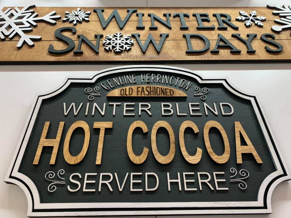 APLazer's tweet photo. Don't these signs make you want to snuggle up by the fire with a blanket and a warm cup of hot cocoa? 😌☕ @JodiWaldenmyerGrewe #APLazer #APLazerMachine #LaserCut #LaserCutSigns #LaserCuttingMachine #WoodSigns #WinterSigns #Winter #Snow #HotCocoa https://t.co/qVyTAhhZGg