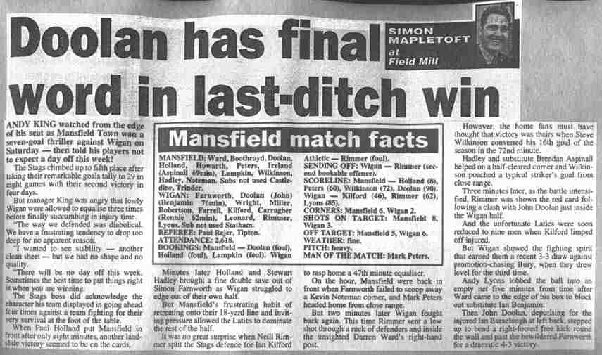 StagsOTD's tweet photo. #OnThisDay in 1995, Andy King's #Stags beat @LaticsOfficial 4-3 at Field Mill with a 90th minute John Doolan goal to thank. 

Paul Holland, Mark Peters &amp; Steve Wilkinson were also on the scoresheet.

#MTFC #Stags #OnThisDay @mansfieldtownfc @SimonMapletoft https://t.co/6Ta6poPLFH
